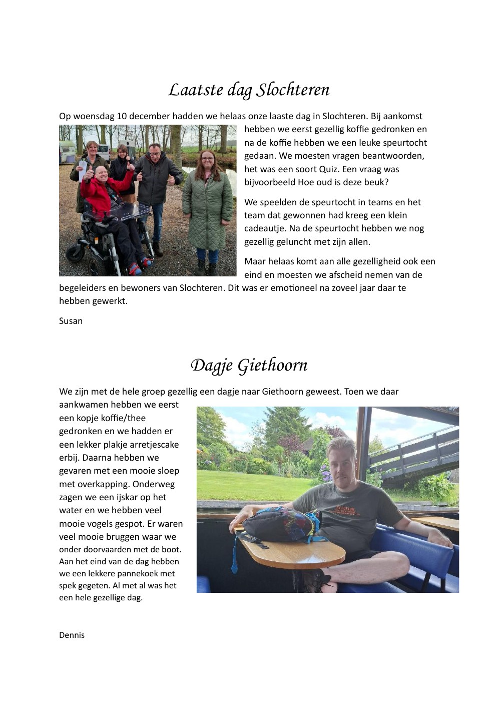Nieuwsbrief 2025, pagina 6: Slochteren en Giethoorn