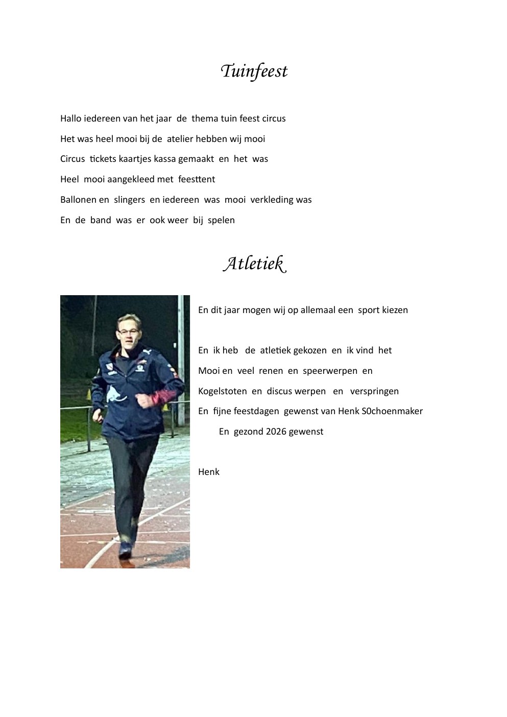 Nieuwsbrief 2025, pagina 10: Tuinfeest en atletiek