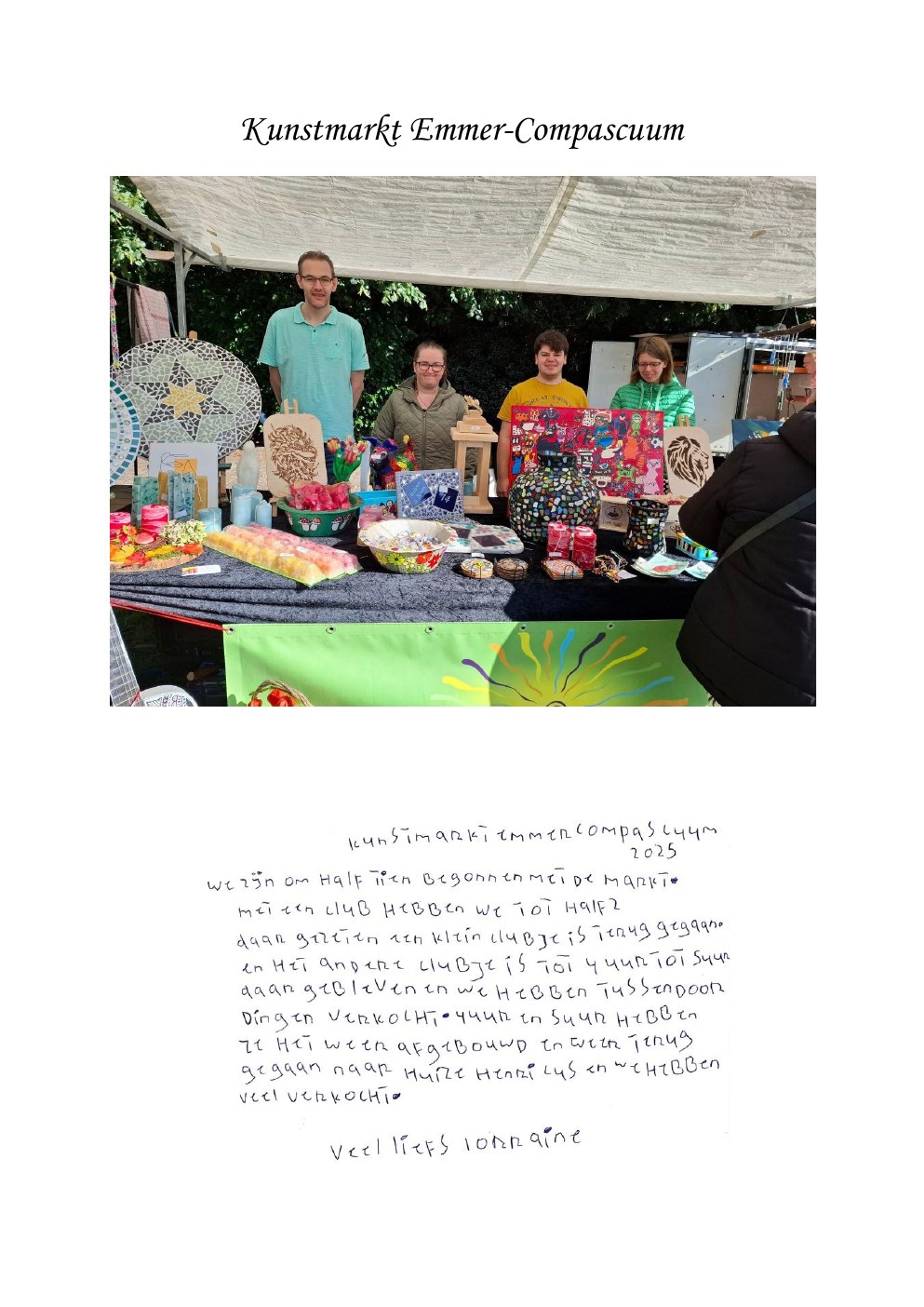 Nieuwsbrief 2025, pagina 11: Kunstmarkt