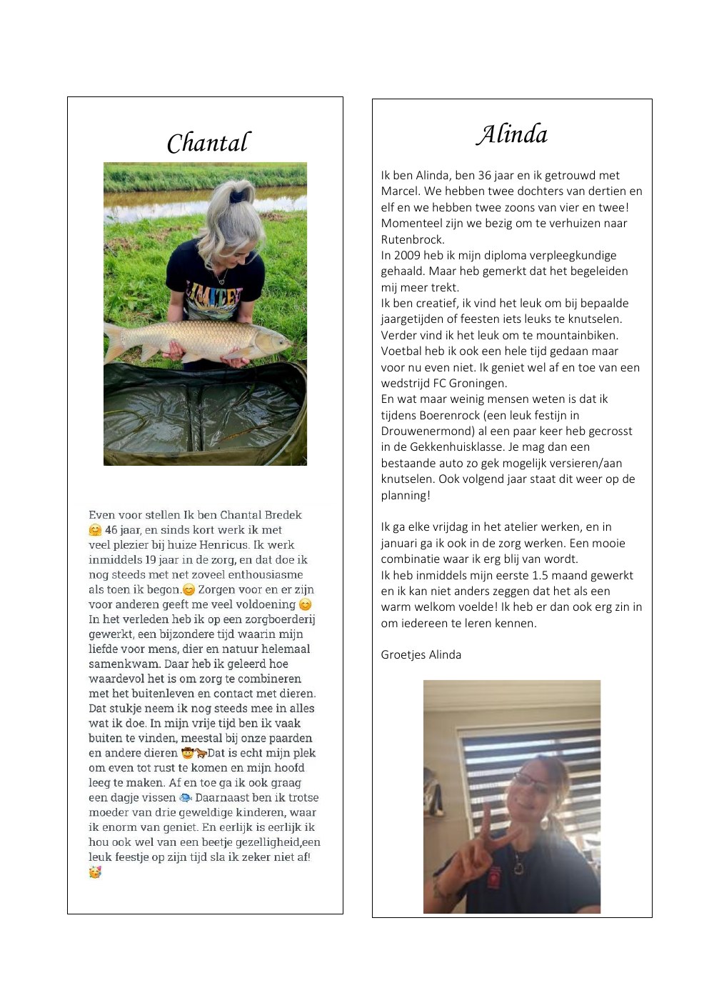 Nieuwsbrief 2025, pagina 13: Chantal en Alinda